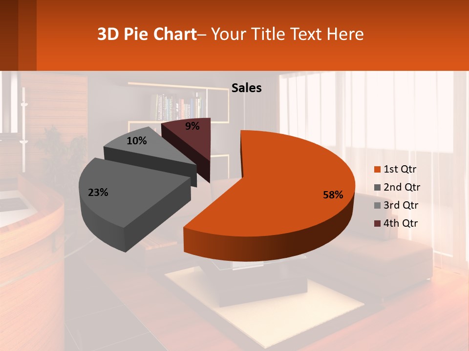 A Living Room With A Couch And A Table PowerPoint Template