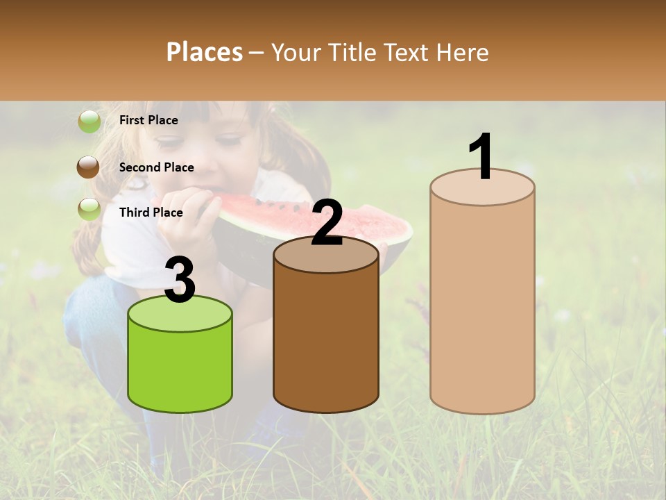 A Little Girl Eating A Piece Of Watermelon PowerPoint Template