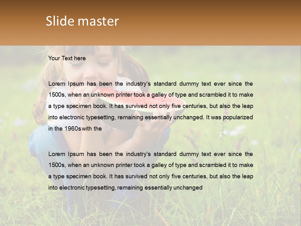 A Little Girl Eating A Piece Of Watermelon PowerPoint Template