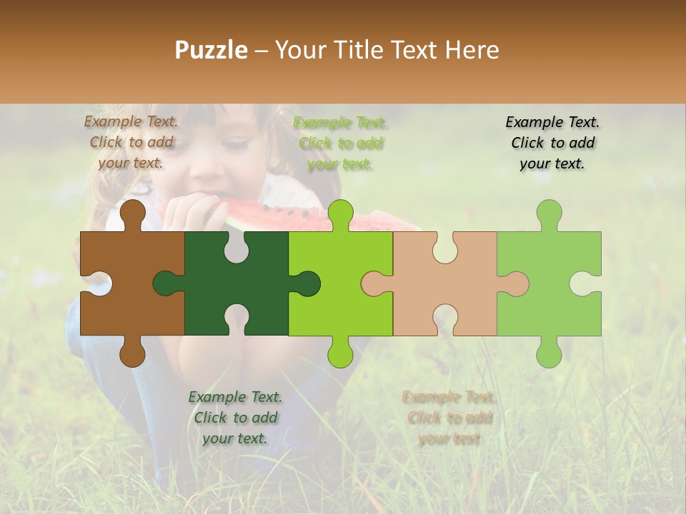 A Little Girl Eating A Piece Of Watermelon PowerPoint Template