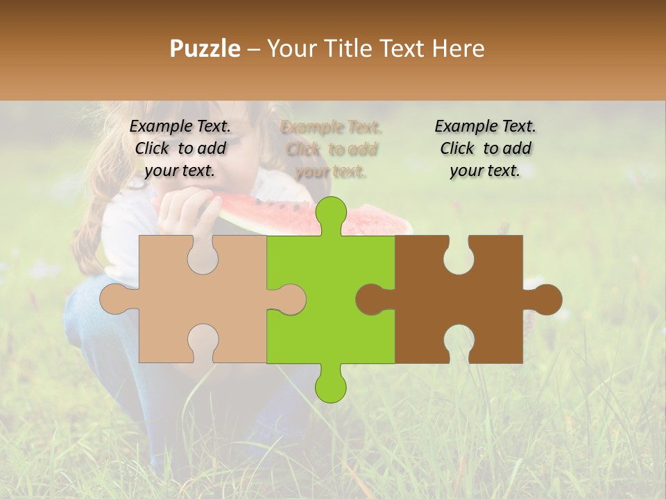 A Little Girl Eating A Piece Of Watermelon PowerPoint Template