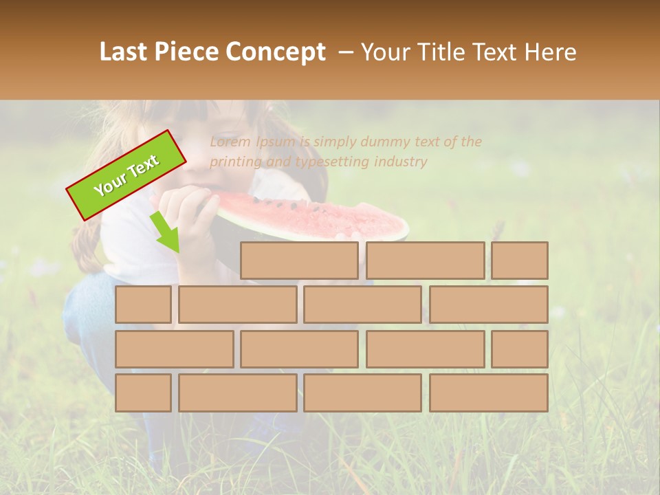 A Little Girl Eating A Piece Of Watermelon PowerPoint Template