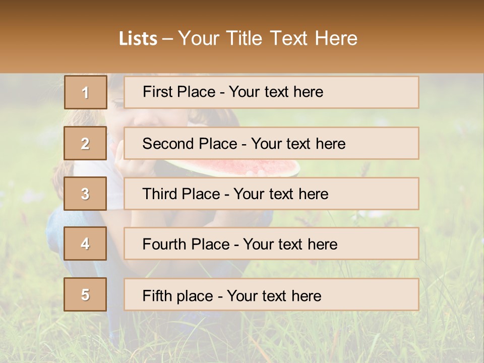 A Little Girl Eating A Piece Of Watermelon PowerPoint Template