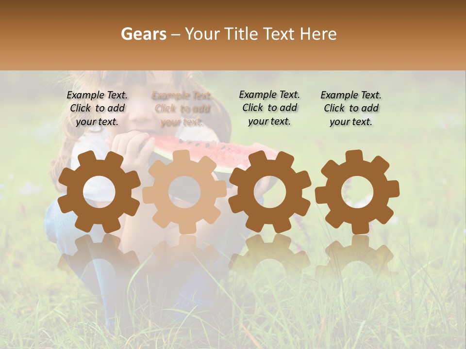 A Little Girl Eating A Piece Of Watermelon PowerPoint Template