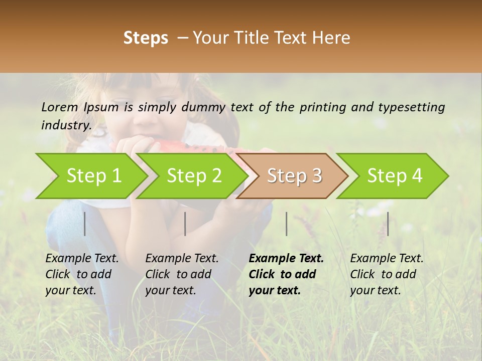 A Little Girl Eating A Piece Of Watermelon PowerPoint Template