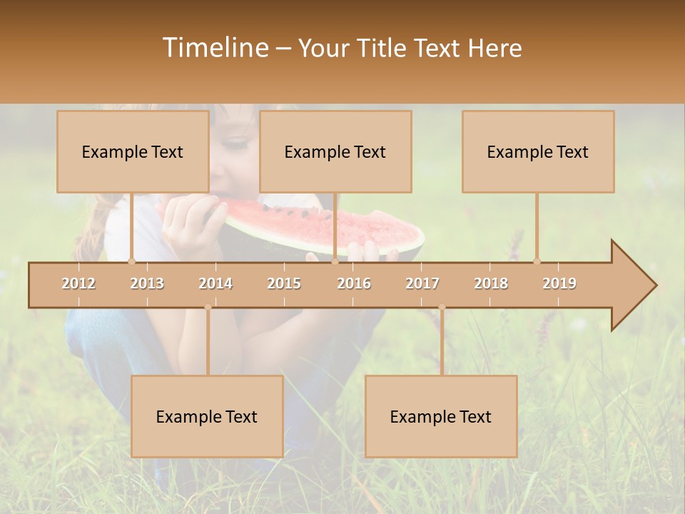 A Little Girl Eating A Piece Of Watermelon PowerPoint Template