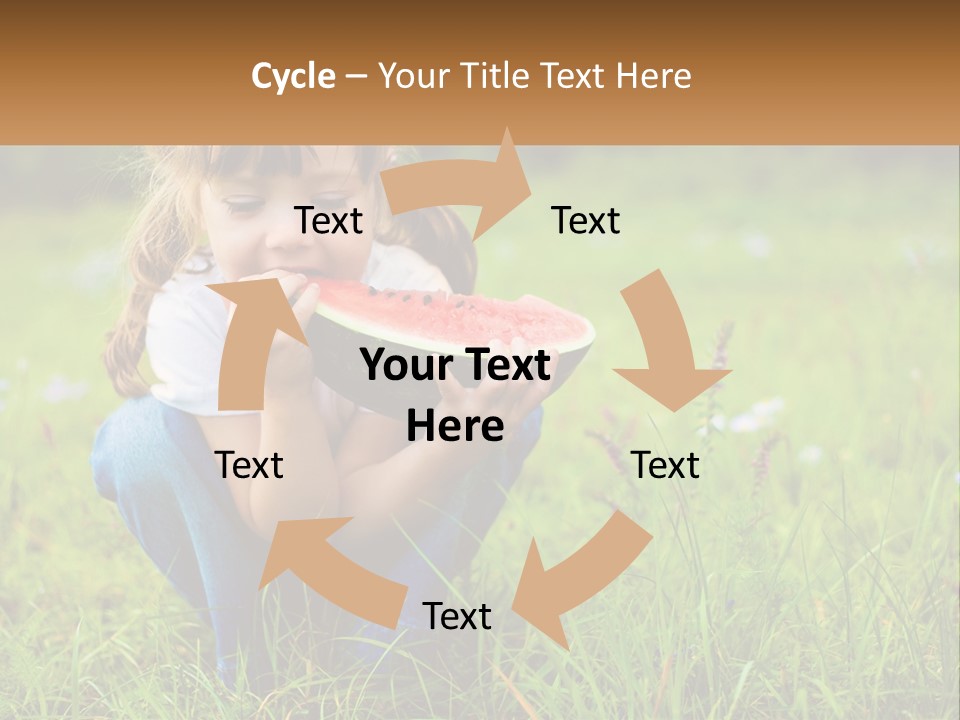 A Little Girl Eating A Piece Of Watermelon PowerPoint Template