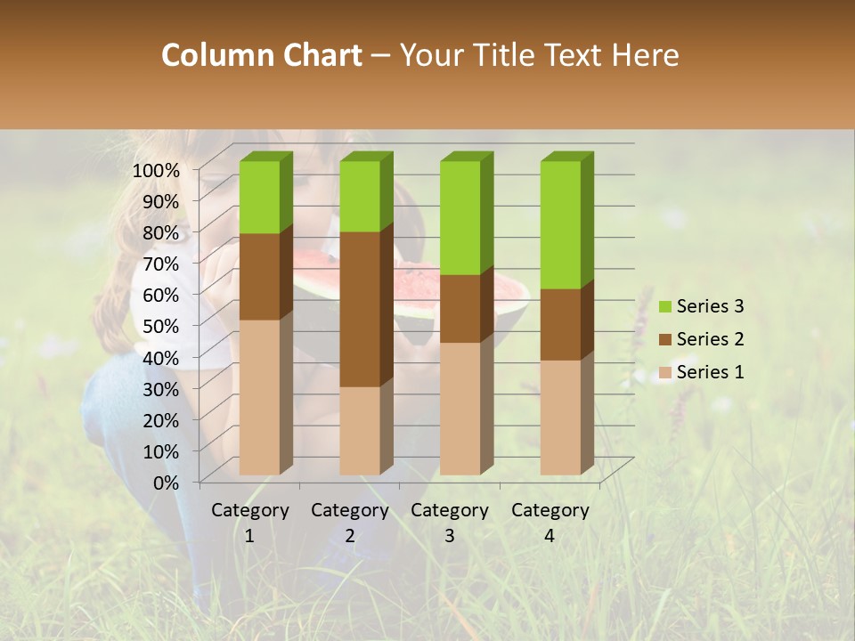 A Little Girl Eating A Piece Of Watermelon PowerPoint Template