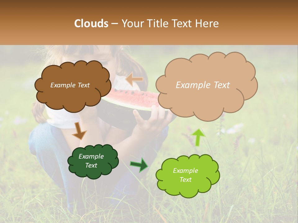 A Little Girl Eating A Piece Of Watermelon PowerPoint Template