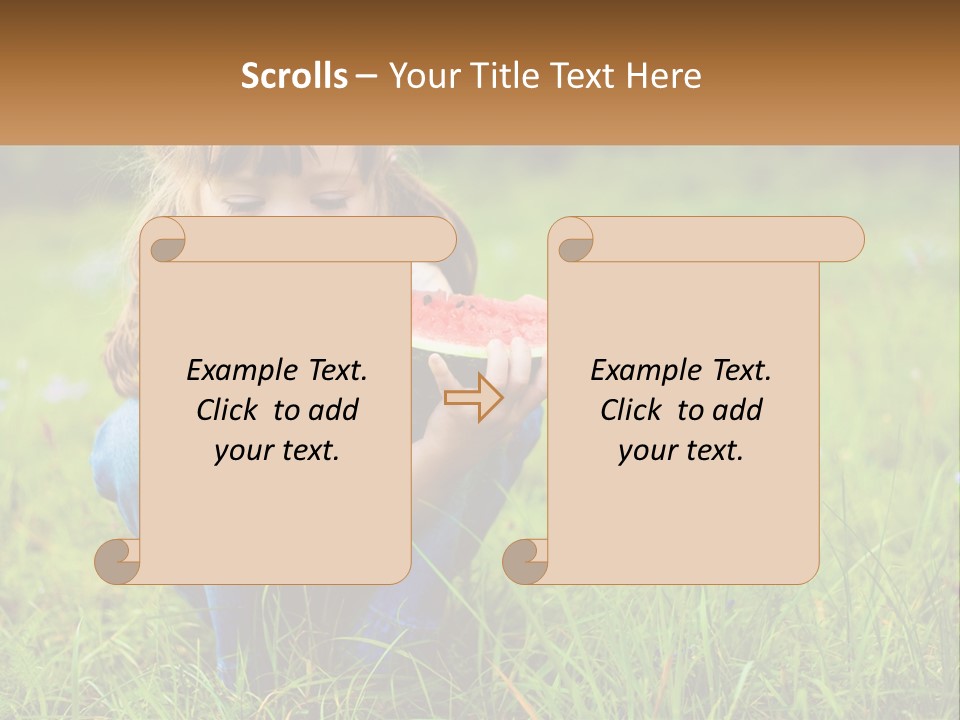 A Little Girl Eating A Piece Of Watermelon PowerPoint Template