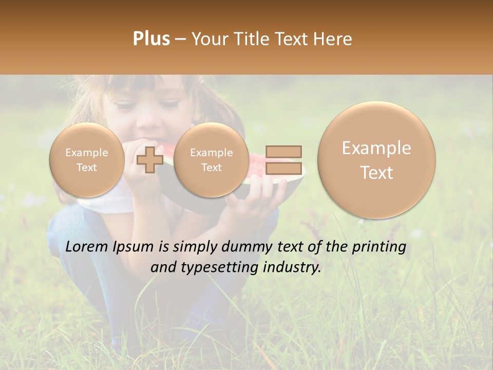 A Little Girl Eating A Piece Of Watermelon PowerPoint Template