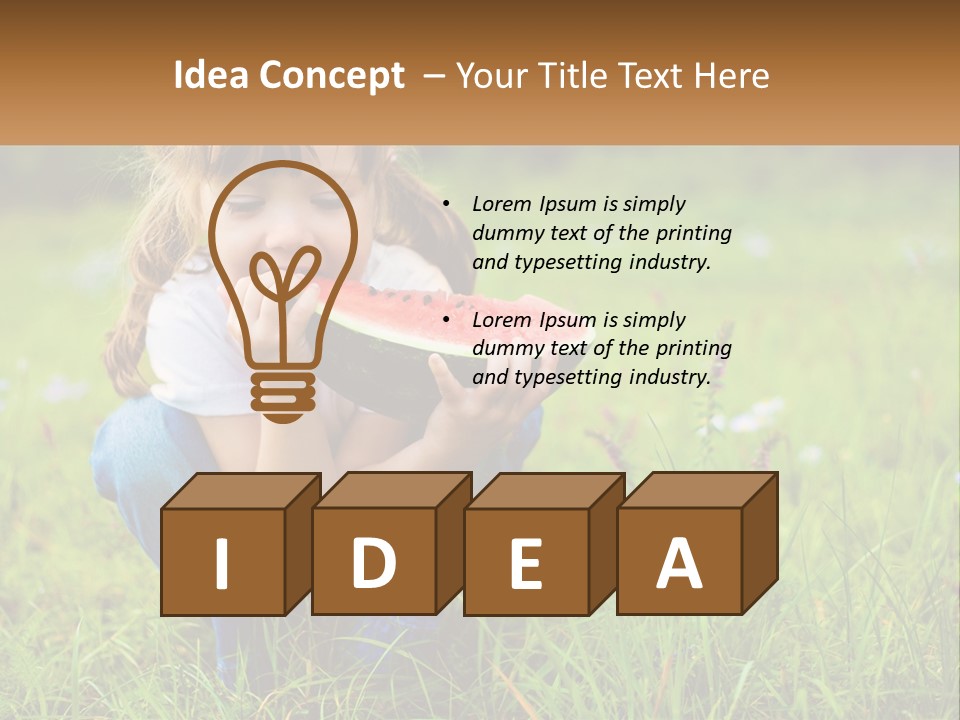 A Little Girl Eating A Piece Of Watermelon PowerPoint Template