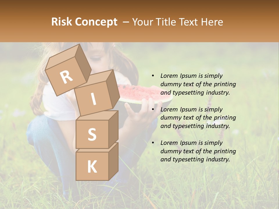 A Little Girl Eating A Piece Of Watermelon PowerPoint Template