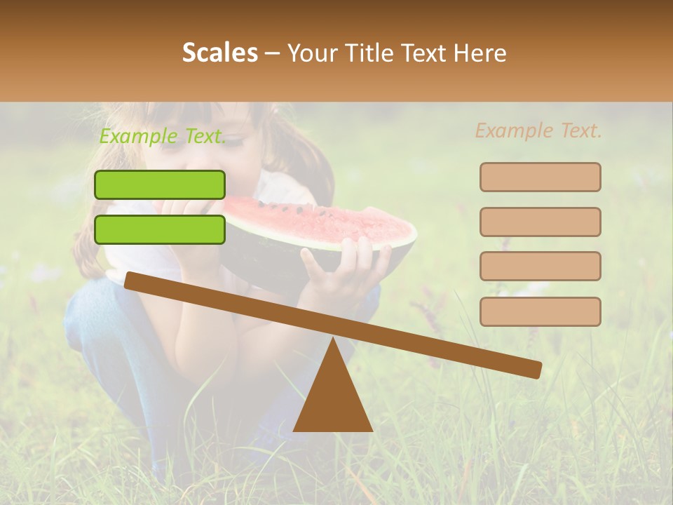 A Little Girl Eating A Piece Of Watermelon PowerPoint Template