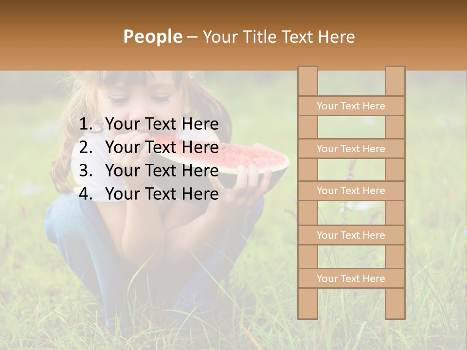 A Little Girl Eating A Piece Of Watermelon PowerPoint Template