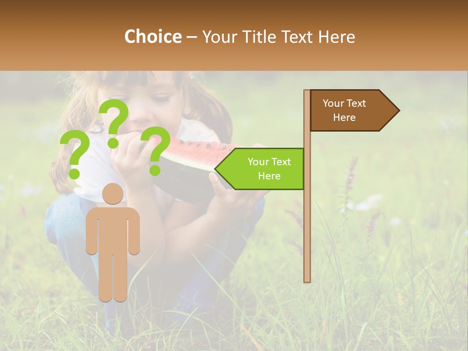 A Little Girl Eating A Piece Of Watermelon PowerPoint Template