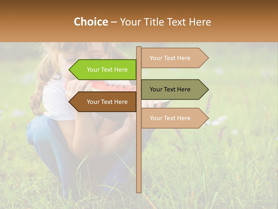 A Little Girl Eating A Piece Of Watermelon PowerPoint Template