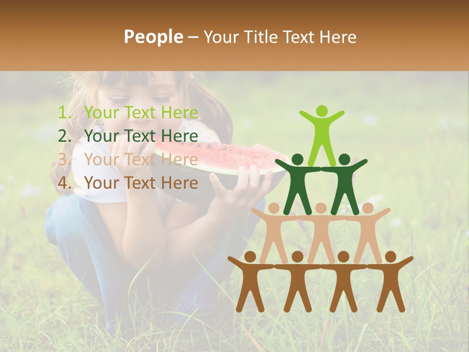 A Little Girl Eating A Piece Of Watermelon PowerPoint Template