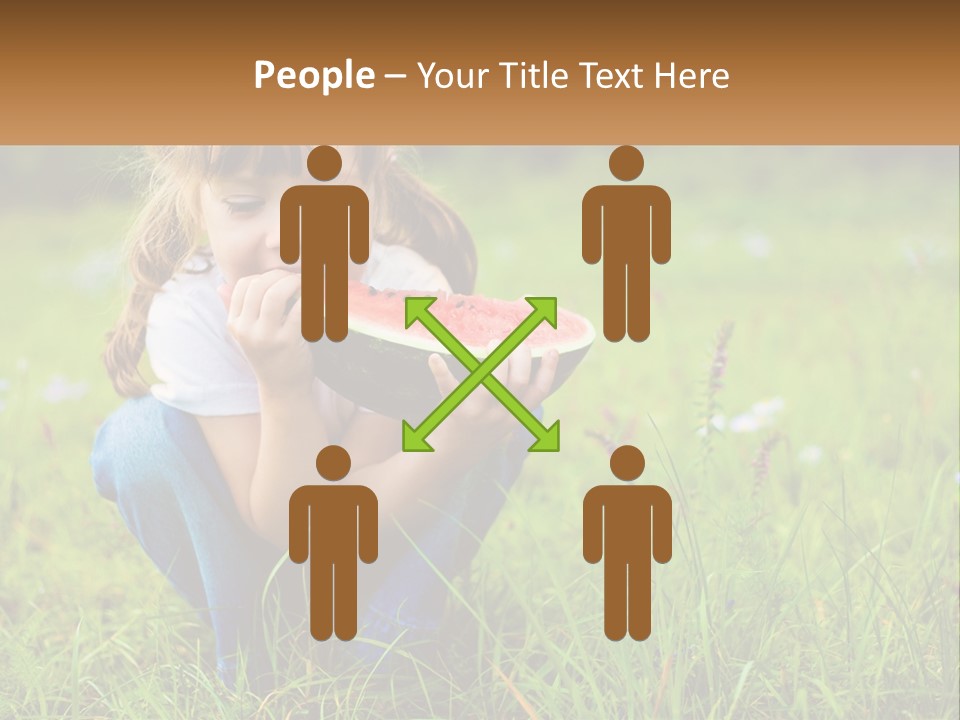 A Little Girl Eating A Piece Of Watermelon PowerPoint Template