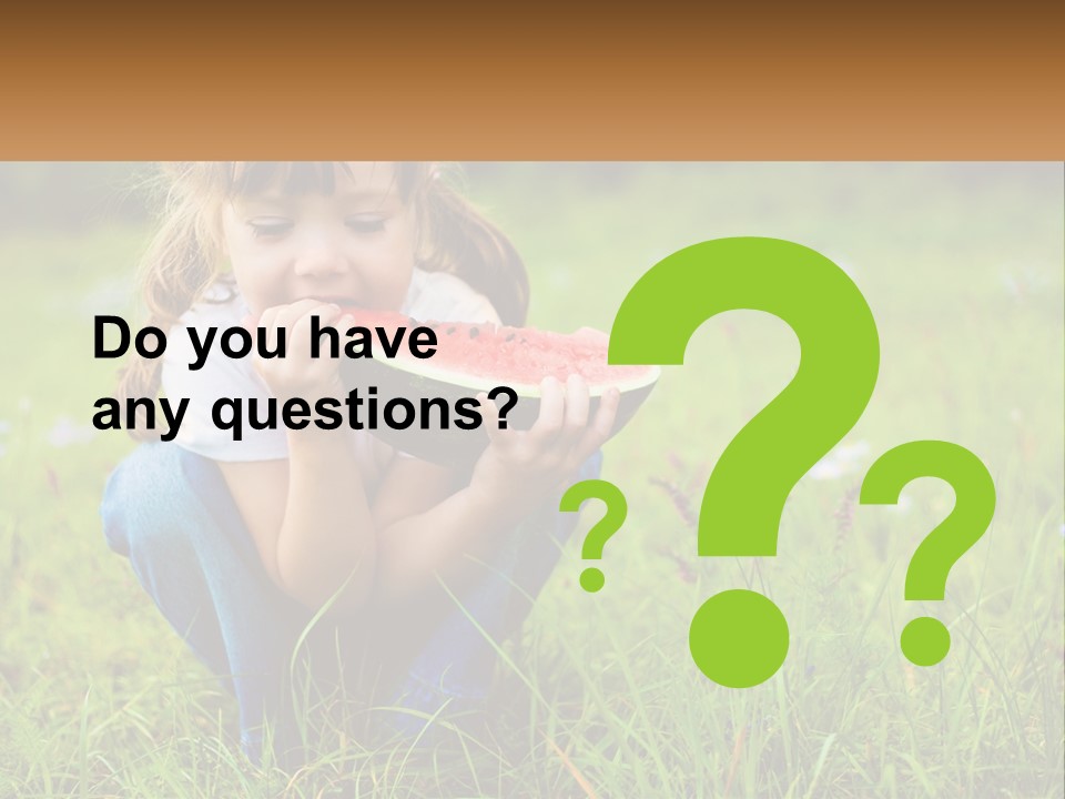 A Little Girl Eating A Piece Of Watermelon PowerPoint Template