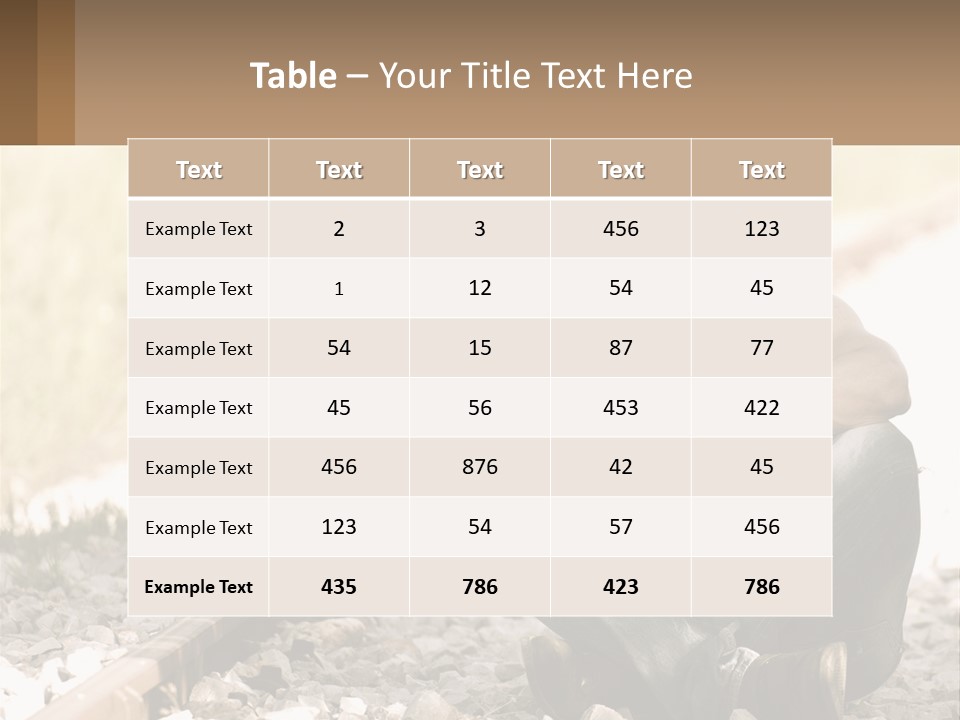 A Man Sitting On A Train Track Talking On A Cell Phone PowerPoint Template