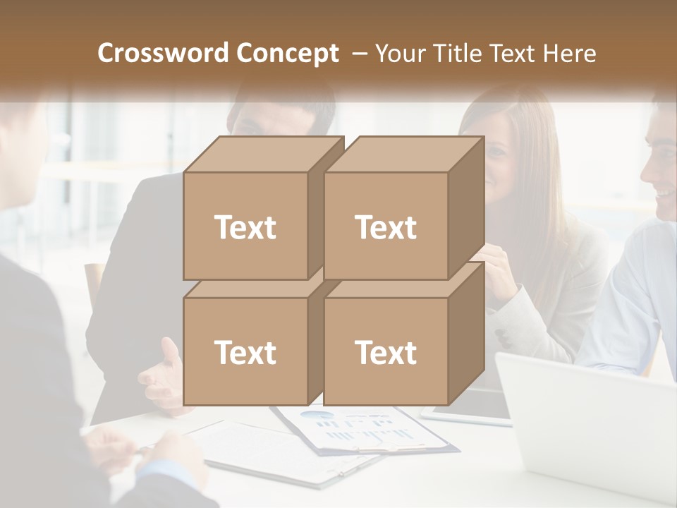 A Group Of People Sitting Around A Table Talking PowerPoint Template