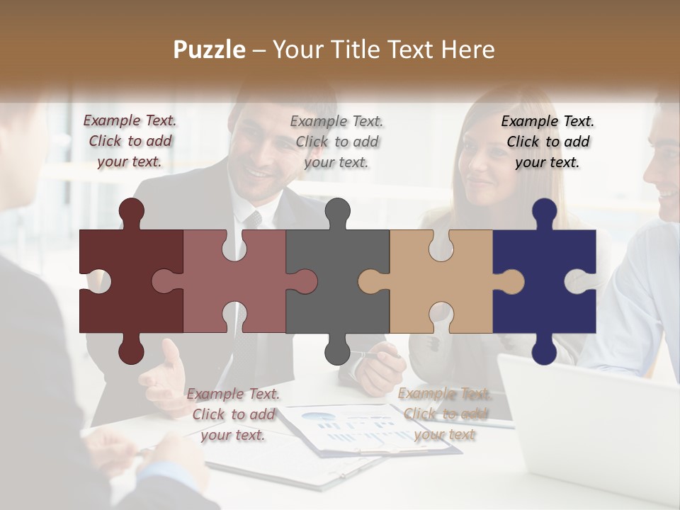 A Group Of People Sitting Around A Table Talking PowerPoint Template