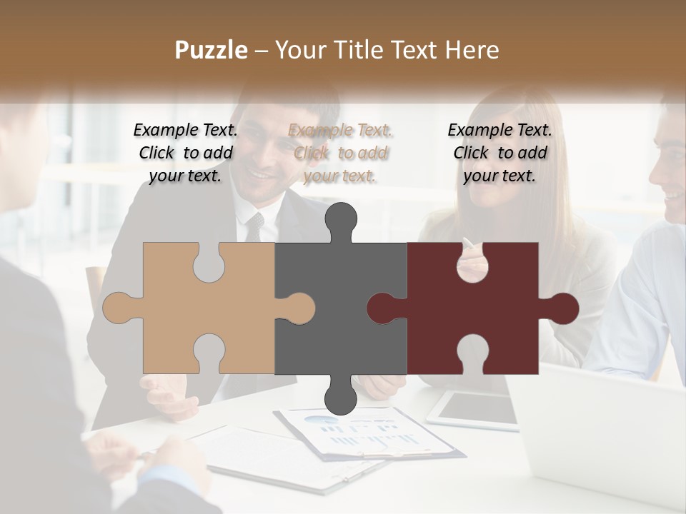 A Group Of People Sitting Around A Table Talking PowerPoint Template