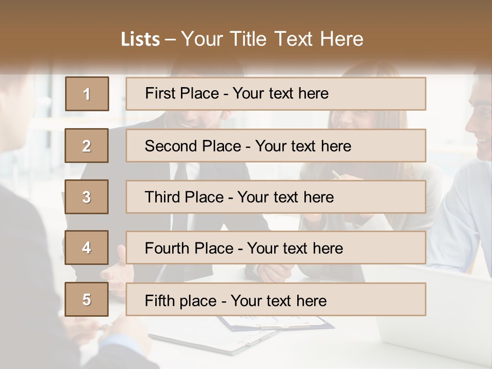 A Group Of People Sitting Around A Table Talking PowerPoint Template