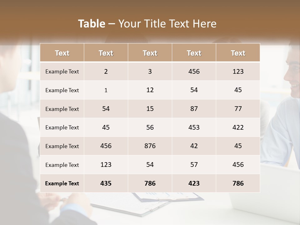 A Group Of People Sitting Around A Table Talking PowerPoint Template