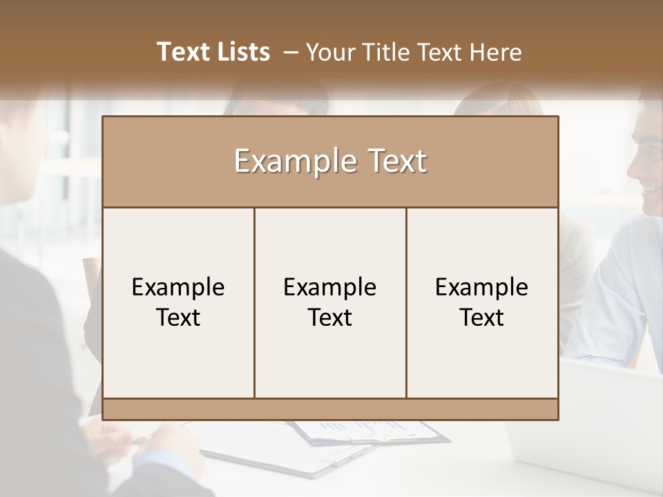 A Group Of People Sitting Around A Table Talking PowerPoint Template