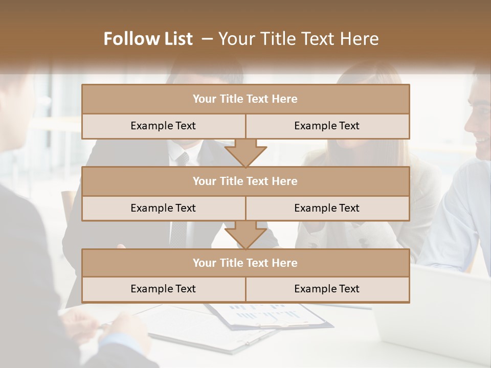 A Group Of People Sitting Around A Table Talking PowerPoint Template