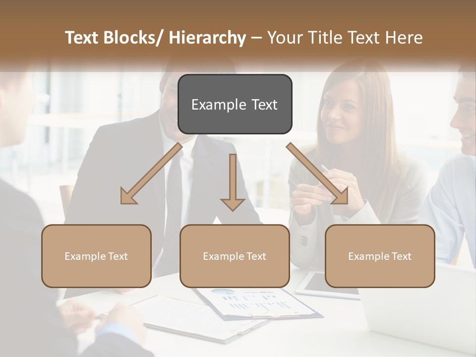 A Group Of People Sitting Around A Table Talking PowerPoint Template