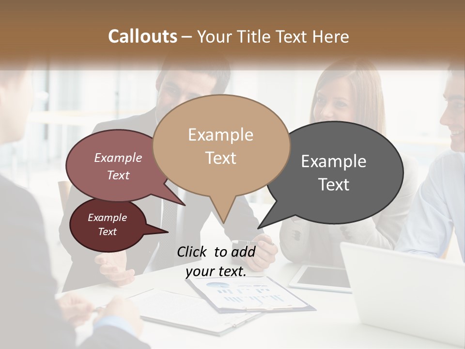 A Group Of People Sitting Around A Table Talking PowerPoint Template