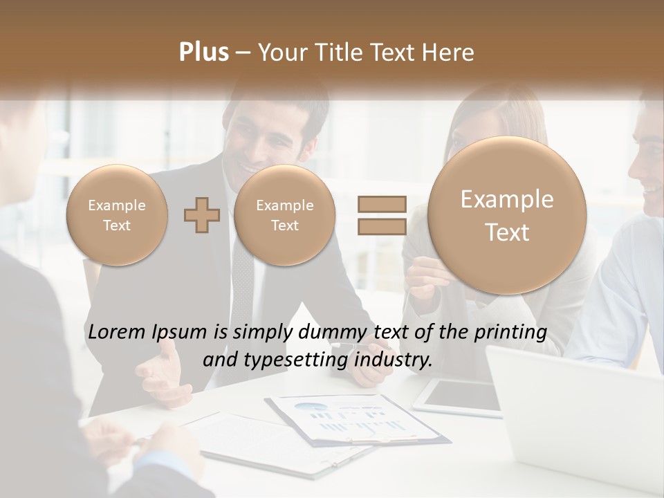 A Group Of People Sitting Around A Table Talking PowerPoint Template