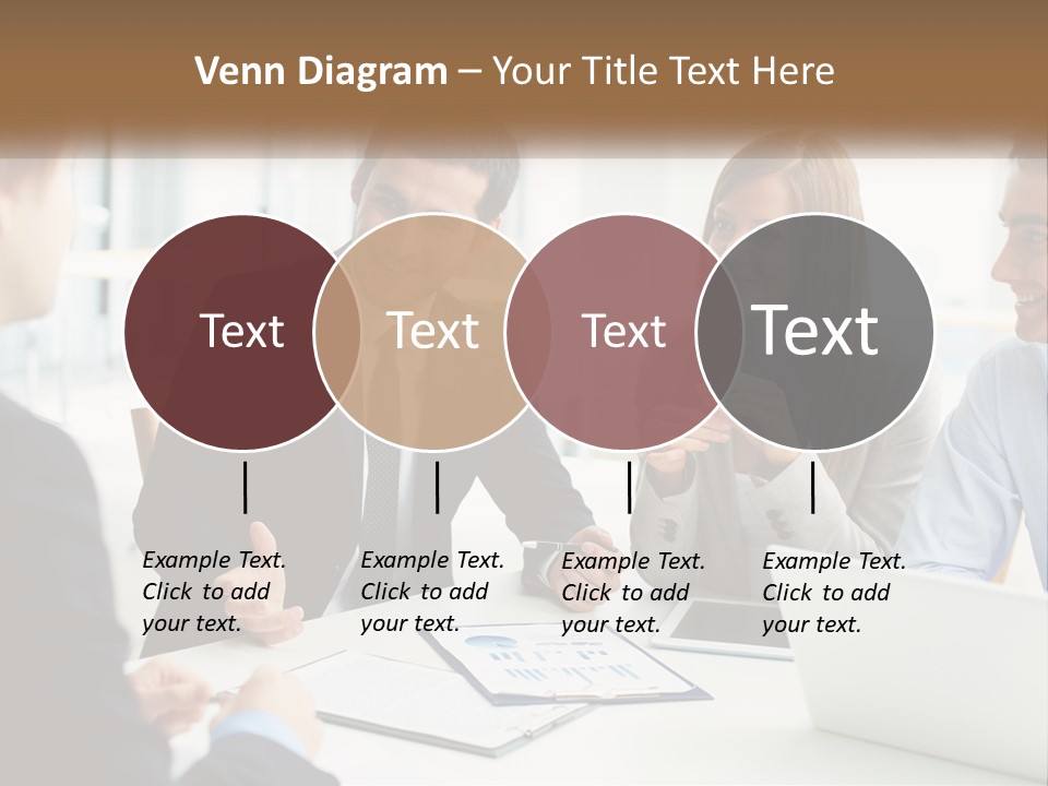 A Group Of People Sitting Around A Table Talking PowerPoint Template