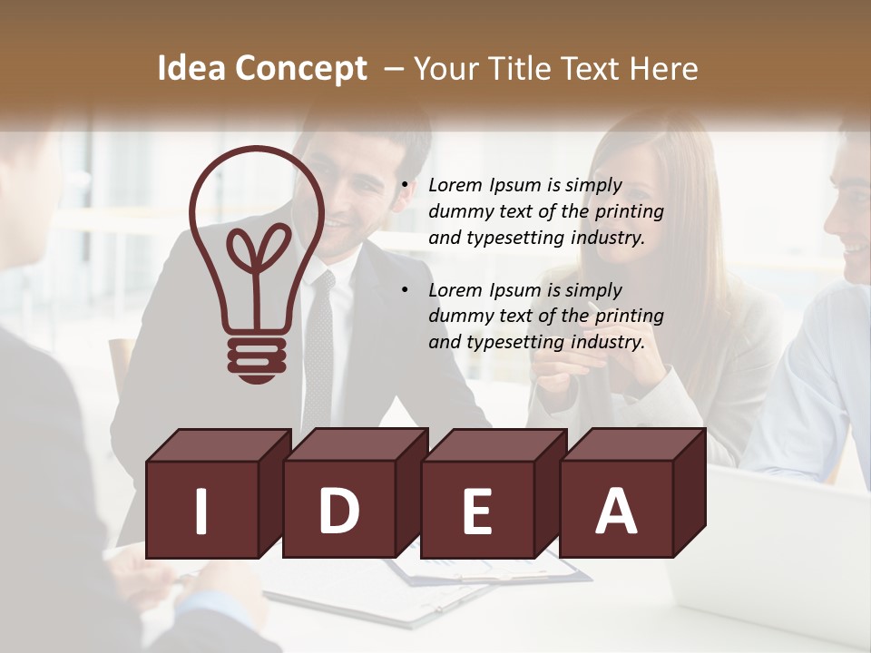 A Group Of People Sitting Around A Table Talking PowerPoint Template