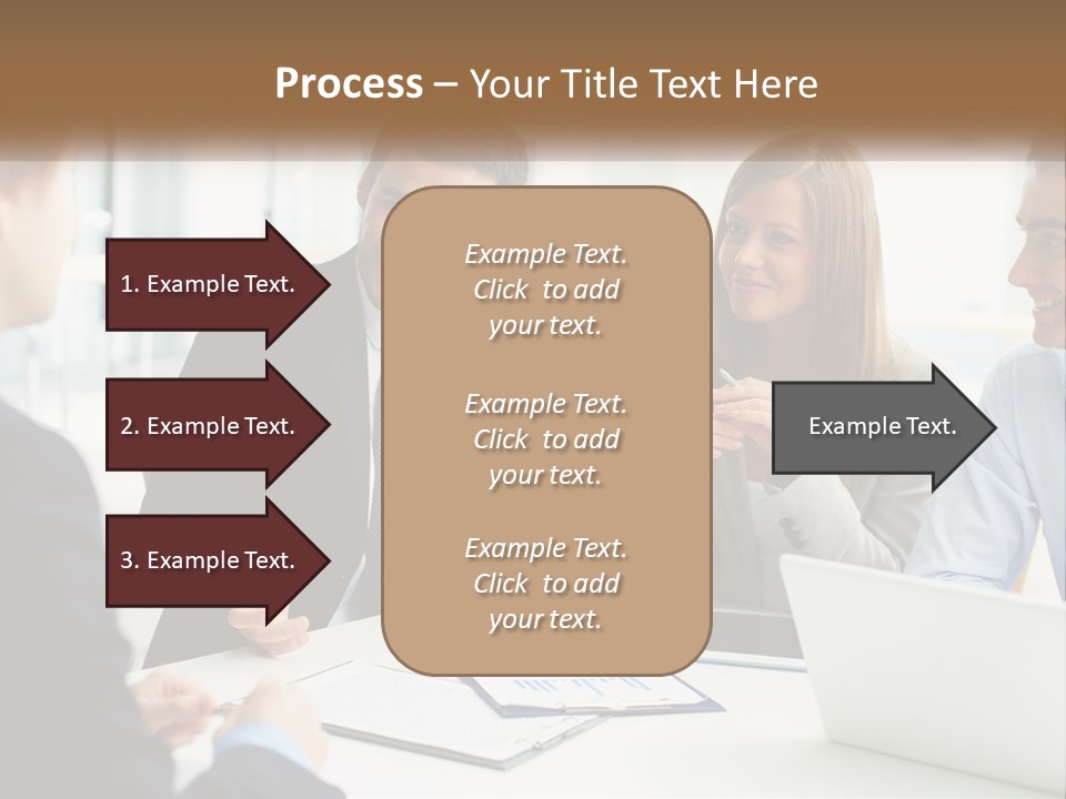 A Group Of People Sitting Around A Table Talking PowerPoint Template