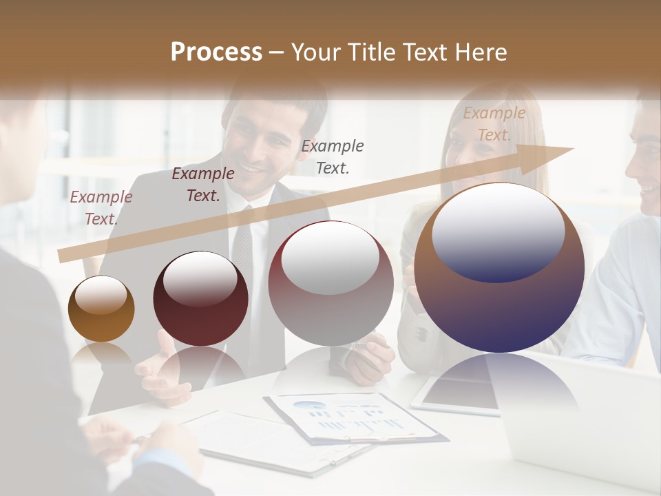 A Group Of People Sitting Around A Table Talking PowerPoint Template