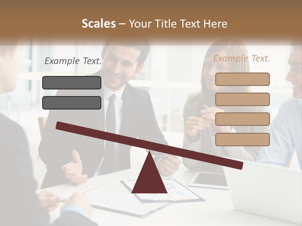A Group Of People Sitting Around A Table Talking PowerPoint Template