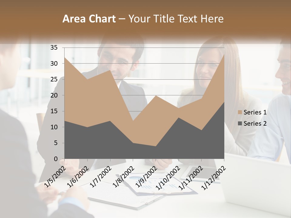 A Group Of People Sitting Around A Table Talking PowerPoint Template