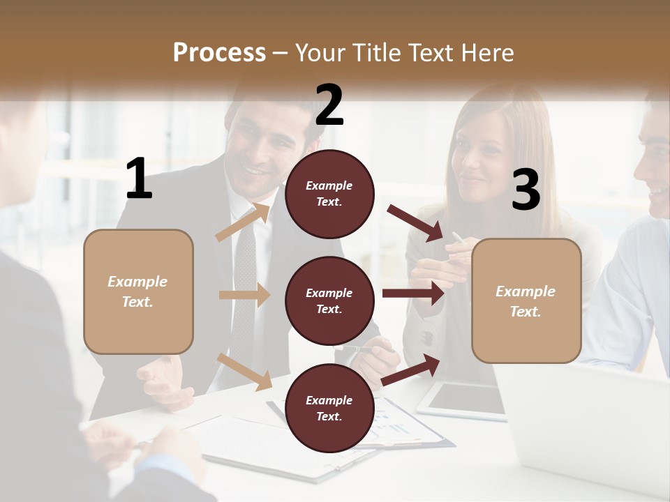 A Group Of People Sitting Around A Table Talking PowerPoint Template
