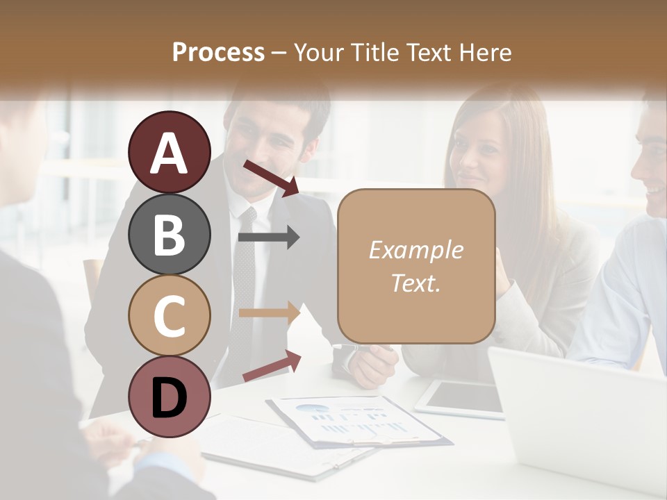 A Group Of People Sitting Around A Table Talking PowerPoint Template