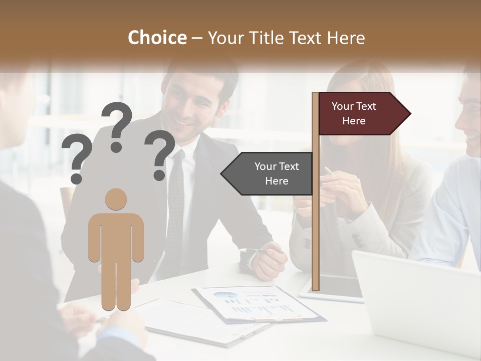 A Group Of People Sitting Around A Table Talking PowerPoint Template