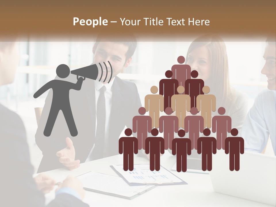 A Group Of People Sitting Around A Table Talking PowerPoint Template