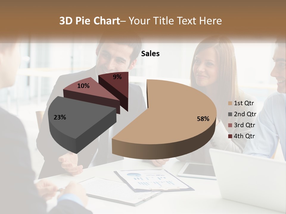 A Group Of People Sitting Around A Table Talking PowerPoint Template