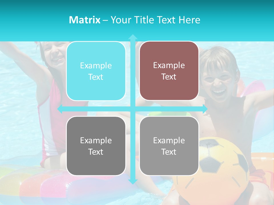 A Group Of Kids Playing In A Pool With A Ball PowerPoint Template