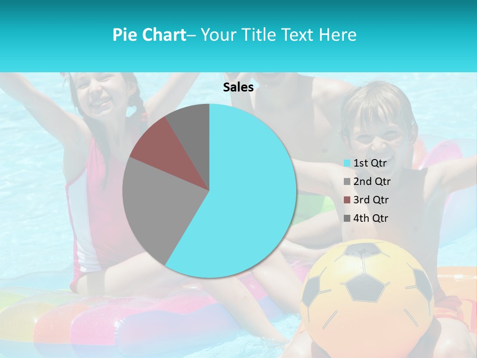 A Group Of Kids Playing In A Pool With A Ball PowerPoint Template