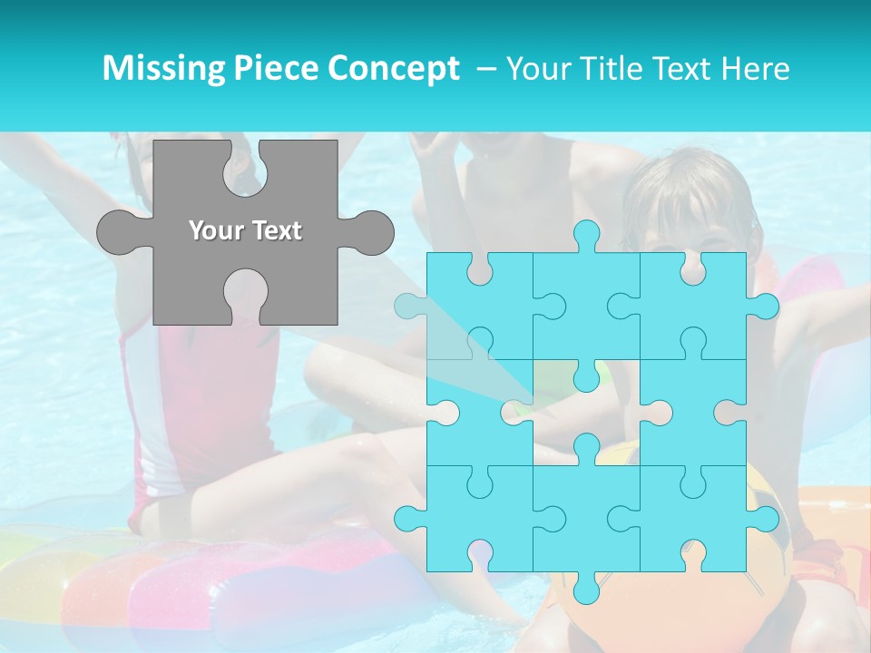 A Group Of Kids Playing In A Pool With A Ball PowerPoint Template