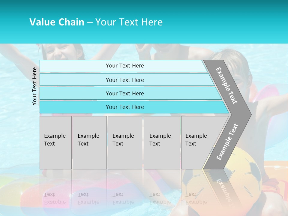 A Group Of Kids Playing In A Pool With A Ball PowerPoint Template